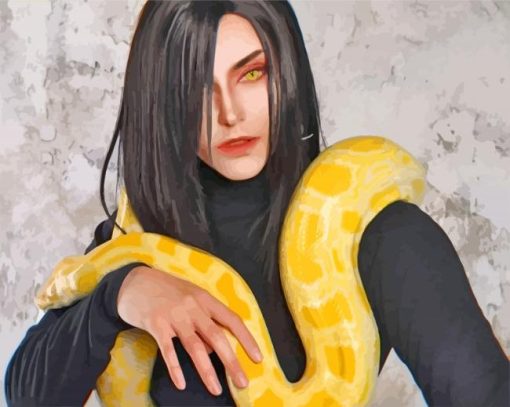 Orochimaru With Yellow Snake paint by nymbers
