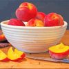 Fresh Peaches In Bowl paint by numbers