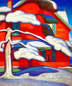 Pine Tree And Red House paint by numbers