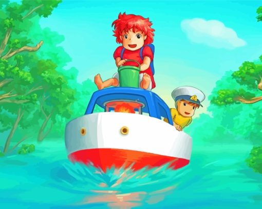Ponyo And Sosuke Characters paint by numbers