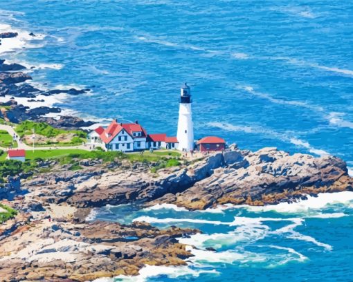 Portland Maine Lighthouse paint bby numbers