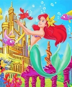 Happy Princess Ariel paint by numbers