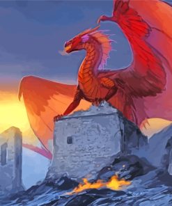 Red Fire Dragon paint by numbers