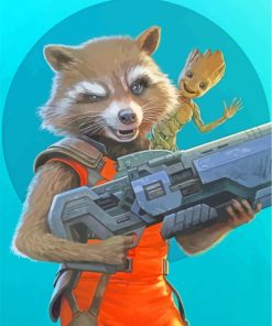Rocket And Groot Movie Paint by numbers