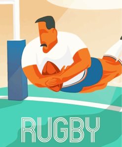 Rugby Player Poster paint by numbers