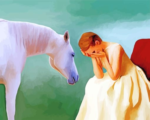 Sad Girl And Horse paint by numbers