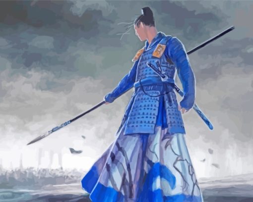 Samurai Man Anime paint by numbers