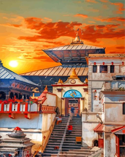 Shri Pashupatinath Temple Kathmandu paint by numbers