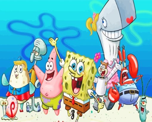 Spongebob And His Friends paint by numbers
