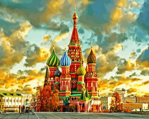 St Basil's Cathedral Moscow paint by numbers