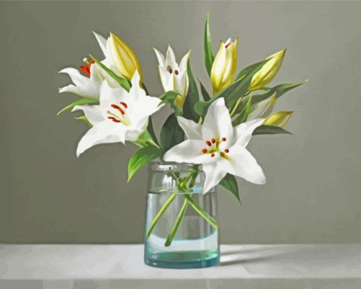 Still Life White Lilies paint by numbers