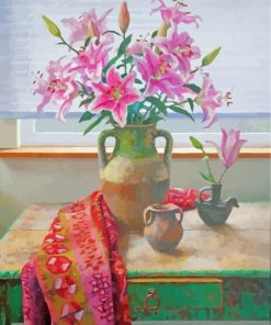 Still Life With Lilies Flowers paint by numbers