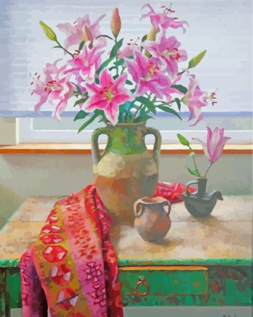 Still Life With Lilies Flowers paint by numbers