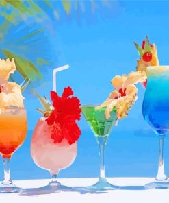 Summer Cocktail Drinks paint by numbers