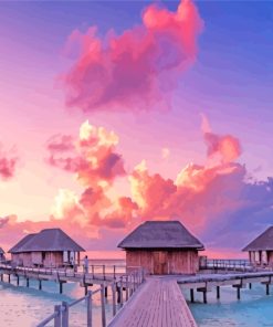 Sunset Maldives paint by numbers