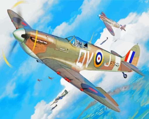 Supermarine Spitfire Aircraft paint by numbers