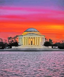 Thomas Jefferson Memorial Sunset paint by numbers