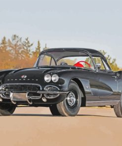 Vintage Black Corvette paint by numbers