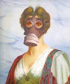 Woman With Gas Mask paint by numbers