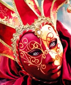Woman In Venetian Mask paint by numbers