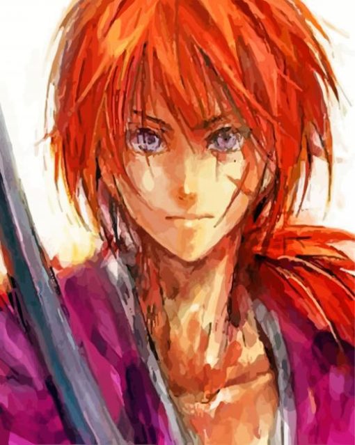 Abstract Kenshin Anime paint by numbers