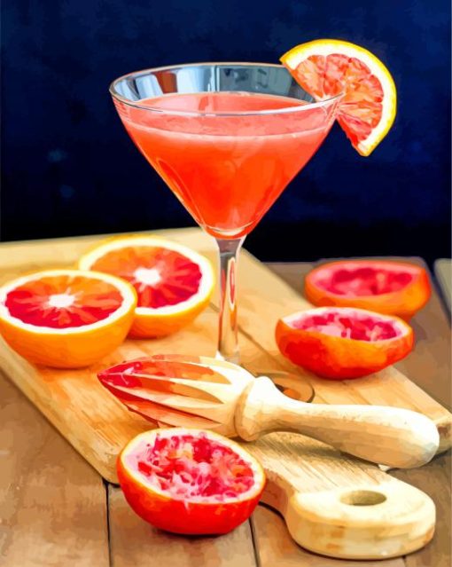 Tasty Martinis Blood Orange paint by numbers