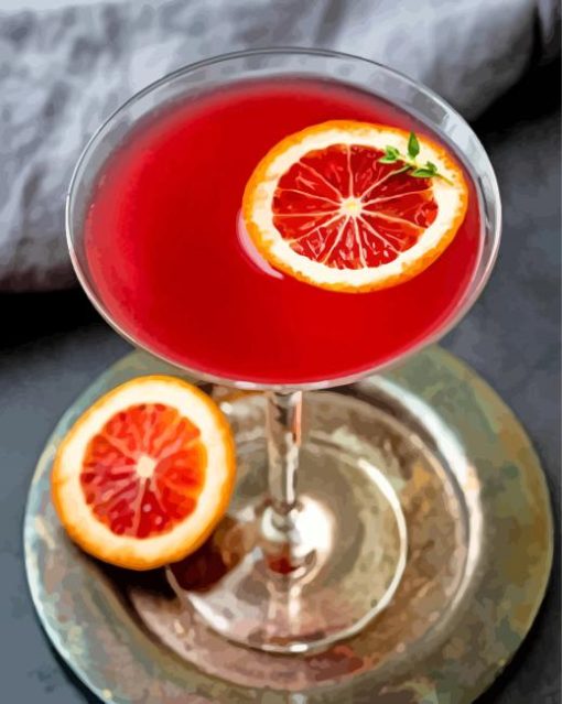 Martinis Blood Orange paint by numbers