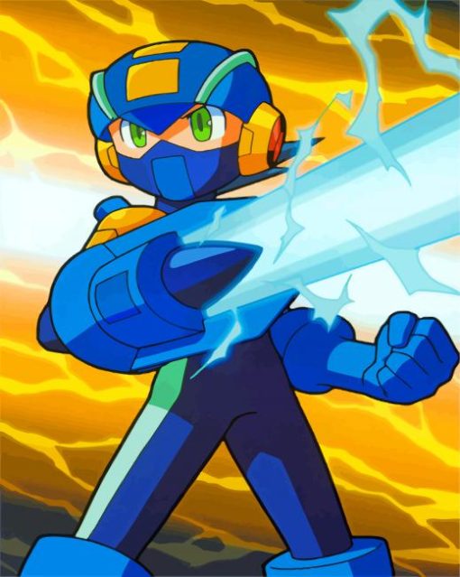 Aesthetic Mega Man paint by numbers