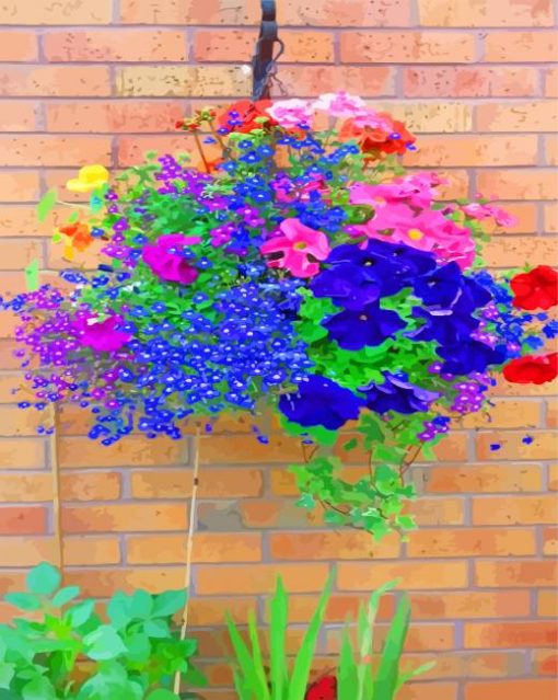 Colorful Lobelia Flowers paint by numbers