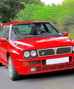 Red Lancia Car paint by numbers
