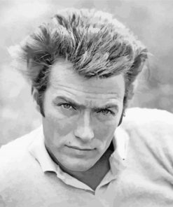 Clint Eastwood Black And White paint by numbers