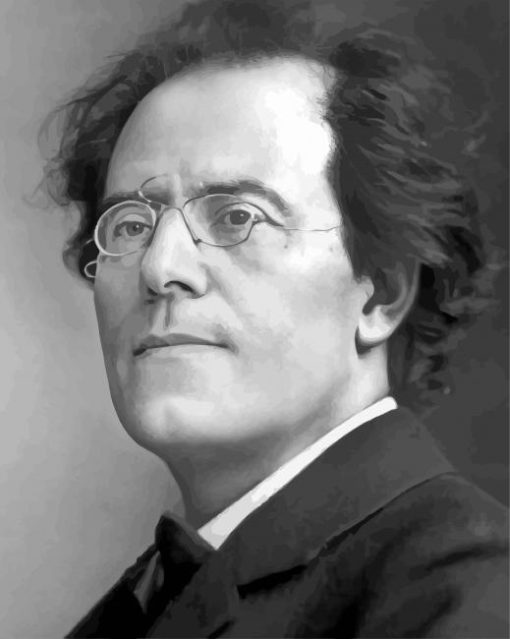 Black And White Gustav Mahler paint by numbers