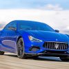 Aesthetic Blue Maserati Car paint by numbers