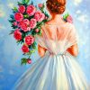 Aesthetic Bride Holding Flowers paint by numbers