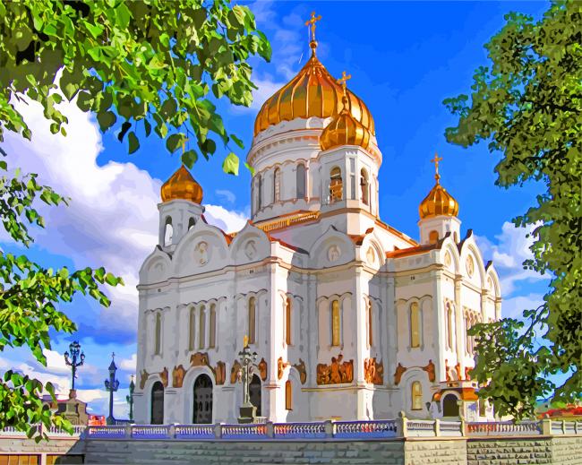 Cathedral Of Christ The Saviour Moscow paint by numbers