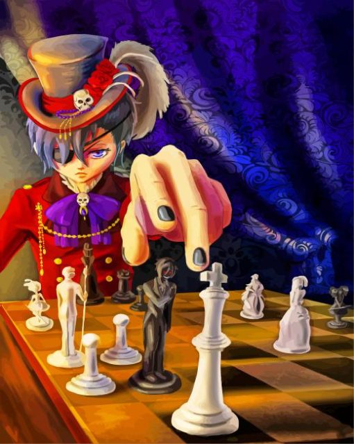 Ciel Phantomhive Playing Chess paint by numbers