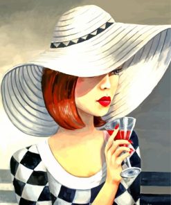 Classy Woman With Sunhat paint by numbers