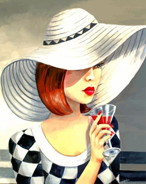 Classy Woman With Sunhat paint by numbers