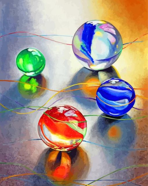 Colored Marbles paint by numbers