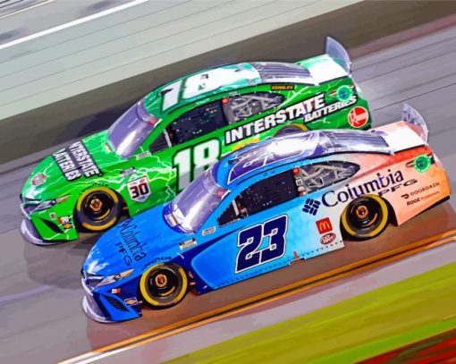 Cool Nascar Racing Cars paint by numbers