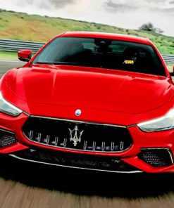Cool Red Maserati Car paint by numbers