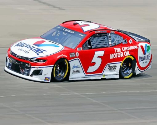 Red and White Nascar paint by numbers