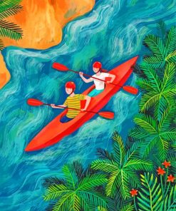 Couple In Kayaks paint by numbers