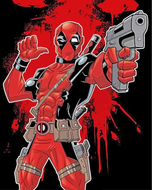 Deadpool Super Hero paint by numbers
