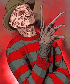 Freddy Krueger Horror Movie paint by numbers