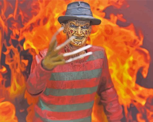 Freddy Krueger On Fire paint by numbers