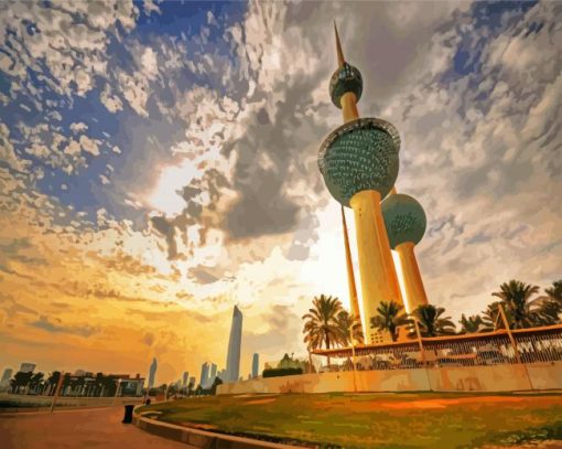 Kuwait Towers paint by numbers