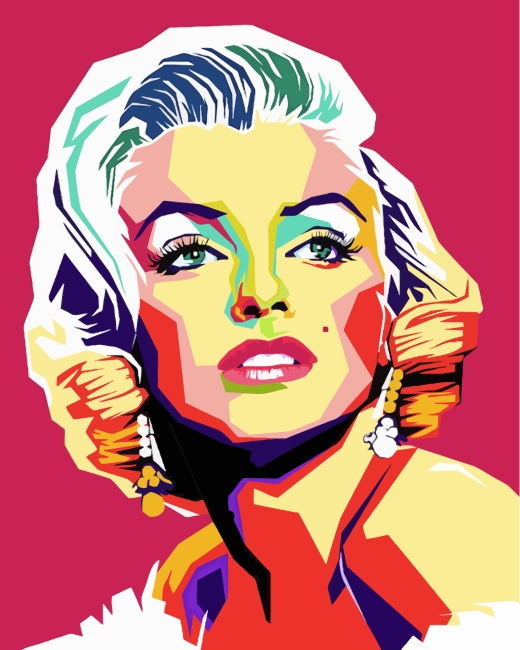 Actress Marilyn Monroe Pop Art Paint By Numbers - Canvas Paint by numbers