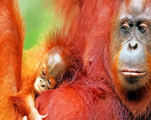 Orangutans Monkeys paint by numbers