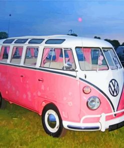 Pink Kombi Volkswagen paint by numbers